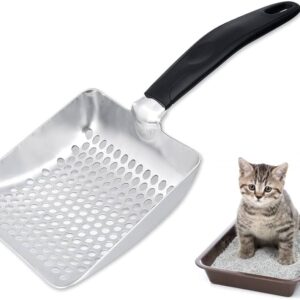 Pelle à litière pour chat forme trou tete de chat en acier 2025-71